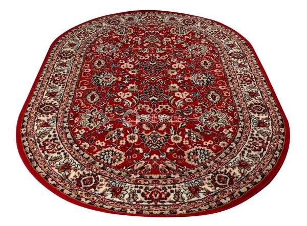 Sintelon , Kusový koberec Teheran Practica 59 / CVC ovál, 160x230, červená, chodba / predsieň