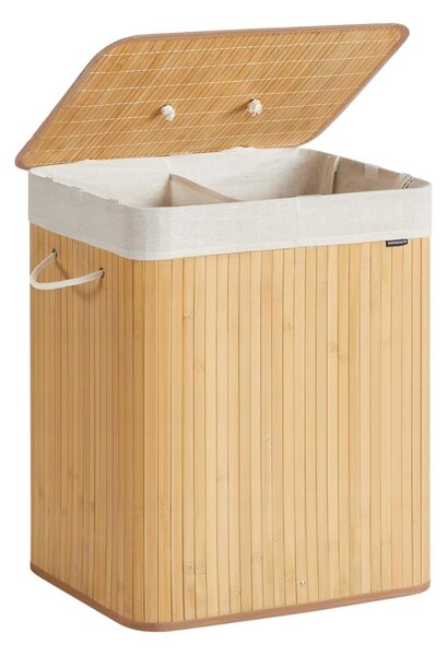 SONGMICS Bambusový kôš na bielizeň Bradly 120 L hnedý