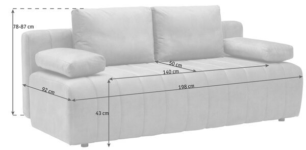 ROZKLADACIA POHOVKA, textil, hrdzavá Xora - Sedačky