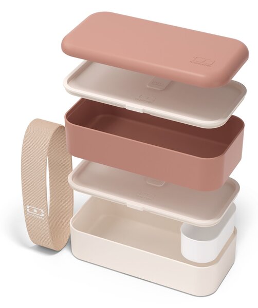 Desiatový box Monbento Original Pink/Moka 1 l