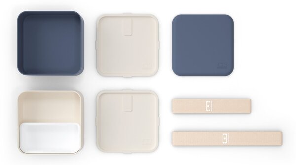Desiatový box Monbento Square Blue/Natural 1,7 l
