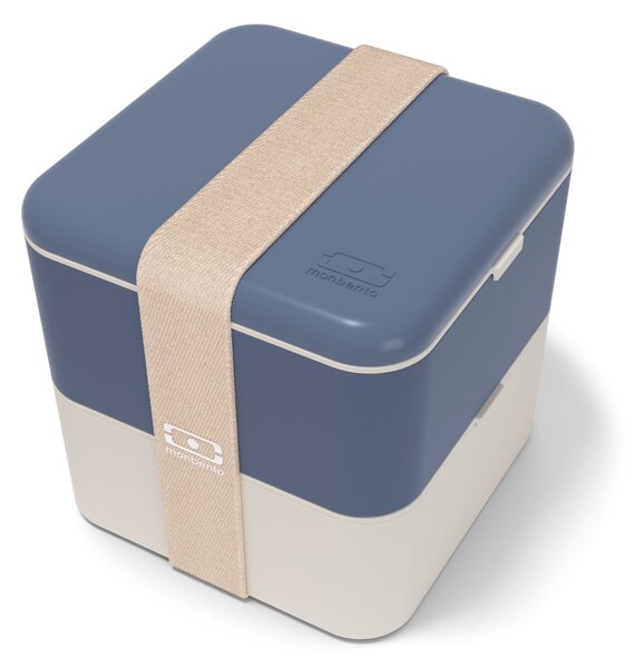 Desiatový box Monbento Square Blue/Natural 1,7 l