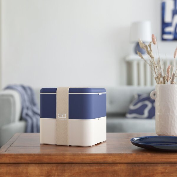 Desiatový box Monbento Square Blue/Natural 1,7 l