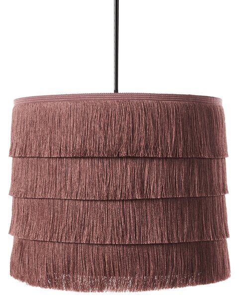 Závesná lampa ružová polyester látkové tienidlo so strapcami osvetlenie moderný štýl obývacia izba