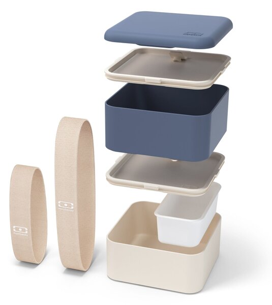 Desiatový box Monbento Square Blue/Natural 1,7 l