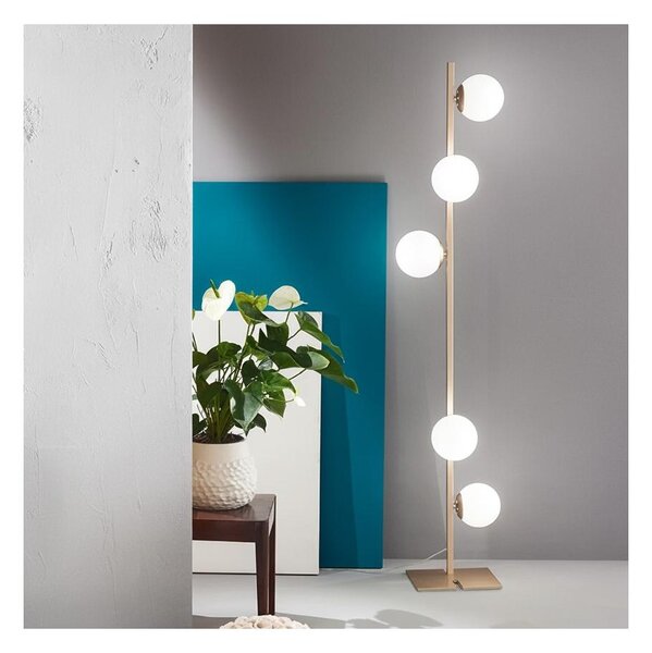 Ondaluce - Stojacia lampa MONILE 5xE14/10W/230V 170 cm zlatá/biela