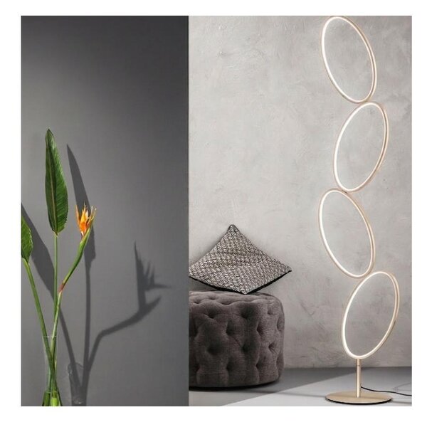 Ondaluce - LED stmievateľná stojacia lampa RICE LED/38W/230V 166 cm zlatá