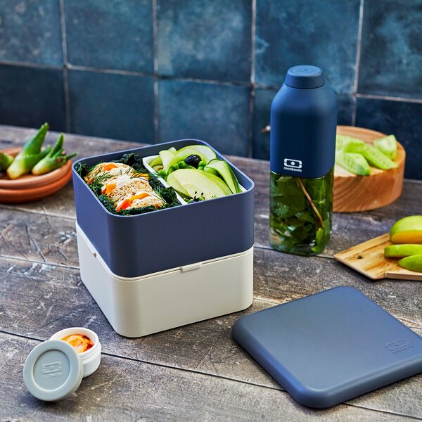 Desiatový box Monbento Square Blue/Natural 1,7 l