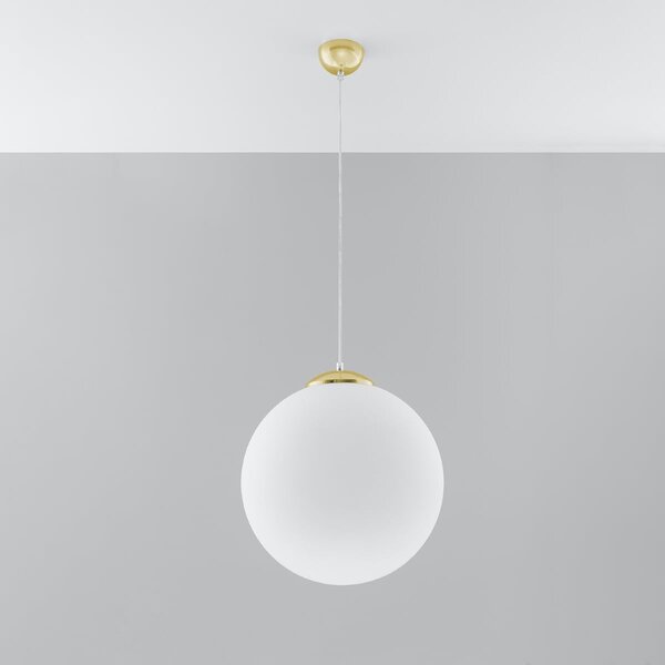 Závesné svietidlo Ugo, 1x biele sklenené tienidlo, (fi 40 cm), g