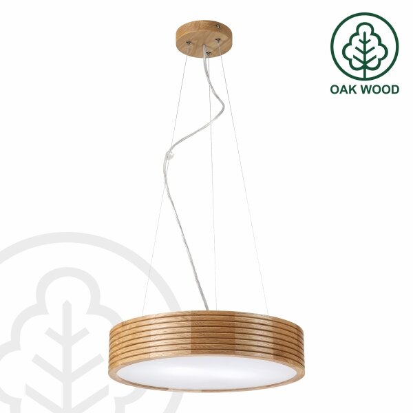 Brilagi - LED závesný luster na lankách CARVALHO MODERN 2xE27/60W/230V dub, priemer 37,5 cm
