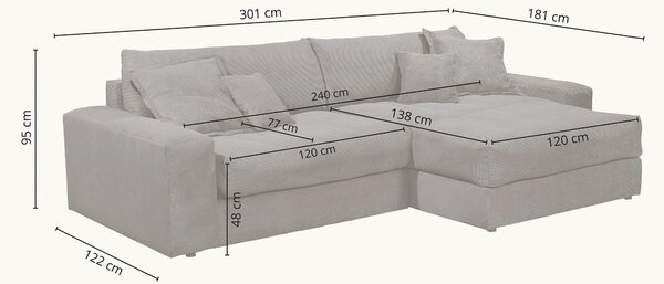 ROZKLADACIA ROHOVÁ SEDAČKA, textil, antracitová P & B - Online Only obývacie izby, Online Only