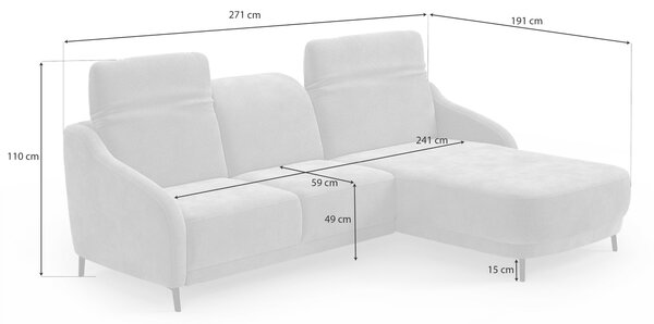 ROHOVÁ SEDAČKA, textil, modrá Sit & More - Sedačky, Online Only