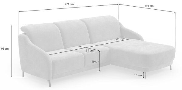 ROHOVÁ SEDAČKA, textil, modrá Sit & More - Sedačky, Online Only
