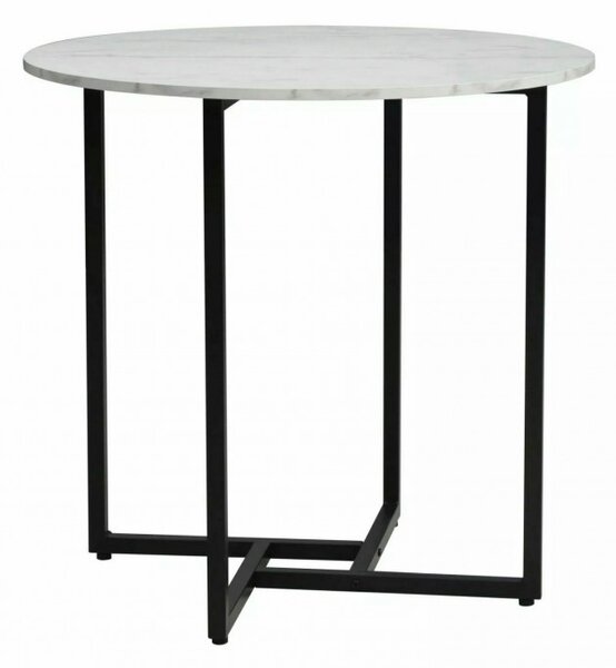 Okrúhly jedálenský stôl ALTO II 80 cm, dekor biely mramor