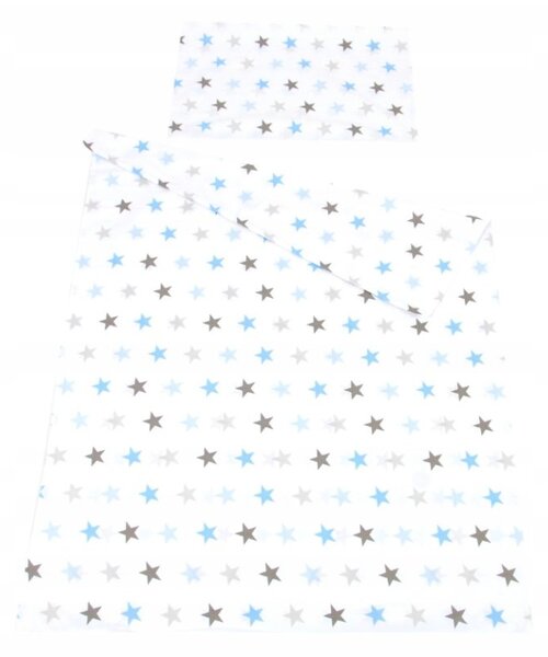 Obliečky do postielky 120/90 cm - modré hviezdičky