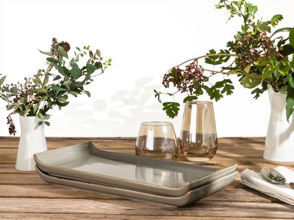 SADA SERVÍROVACÍCH TÁCOK kamenina keramika 2-dielne 16,5/33 cm Creatable - Jedálenské sety, Online Only