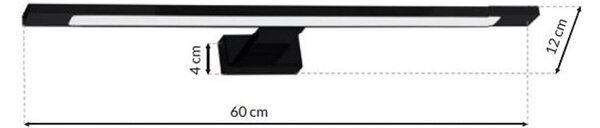 Nástenné LED svietidlo Shine, 1x LED 12w, 4000k, (60 cm), b