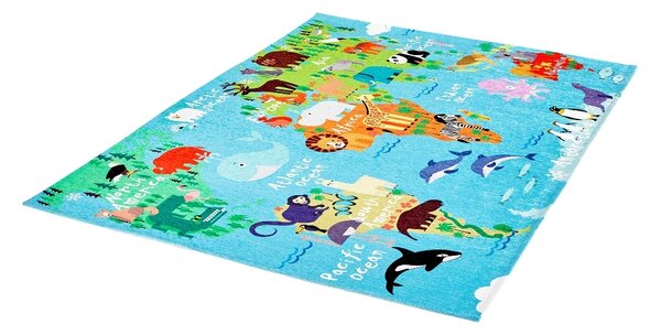 Obsession, Detský kusový koberec Torino kids 233 WORLD MAP, 80x120, viacfarebná, detská izba