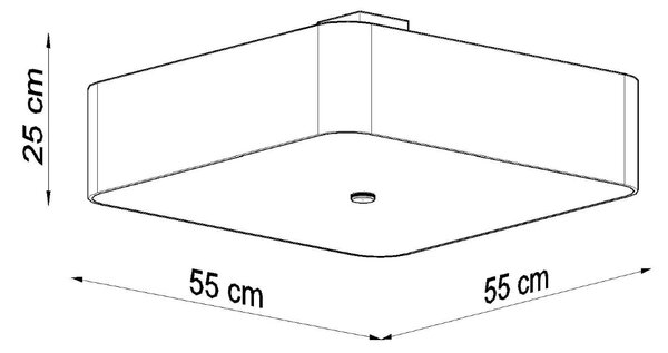 Stropné svietidlo Lokko, 1x čierne textilné tienidlo, (biele sklo), (55 cm)