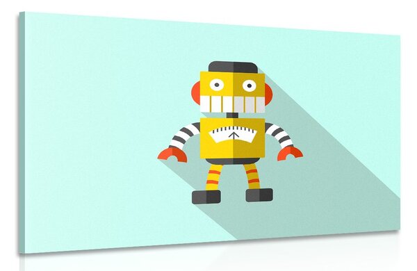 Obraz žltý robot na modrom pozadí
