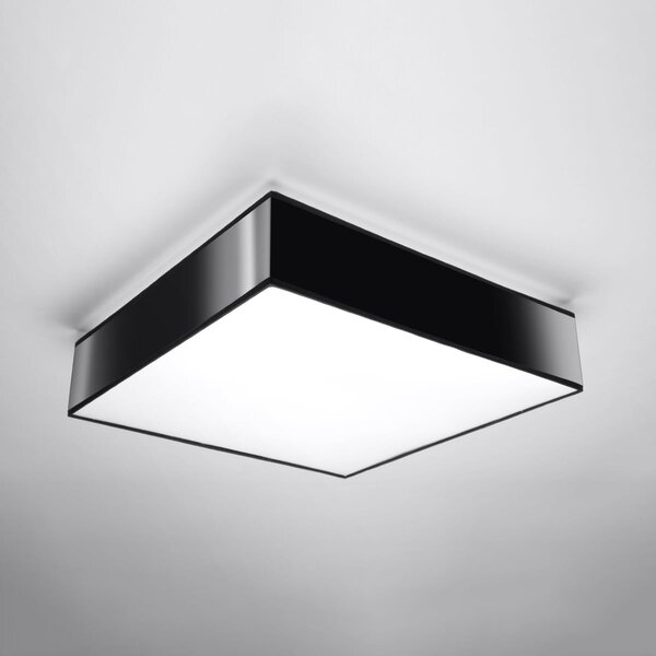 Stropné svietidlo Horus, 1x čierne plastové tienidlo, (biely plast), (45 cm)