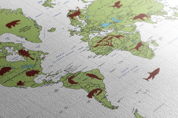 Obraz na korku mapa so zvieratami