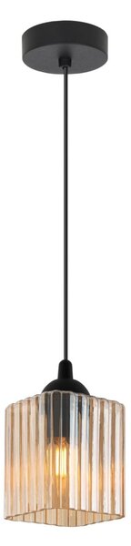 Závesné svietidlo Riffle Square, 1x medové sklenené tienidlo, b