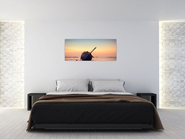 Obraz - Stroskotaná loď (120x50 cm)