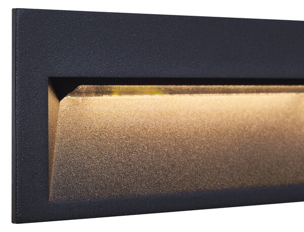 Moderné zapustené nástenné svietidlo čierne 28 cm vrátane LED IP65 - Mert