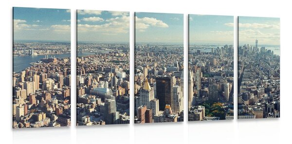 5-dielny obraz pohľad na očarujúce centrum New Yorku