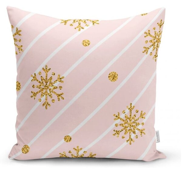Vianočná obliečka na vankúš Minimalist Cushion Covers Gold Snowflakes, 42 x 42 cm