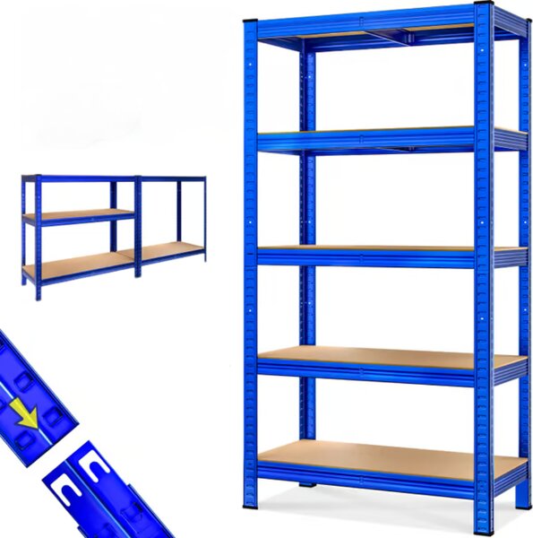 Regál s vysokou nosnosťou HEAVY, max. 875kg, 90x40x180cm, modrá Monzana