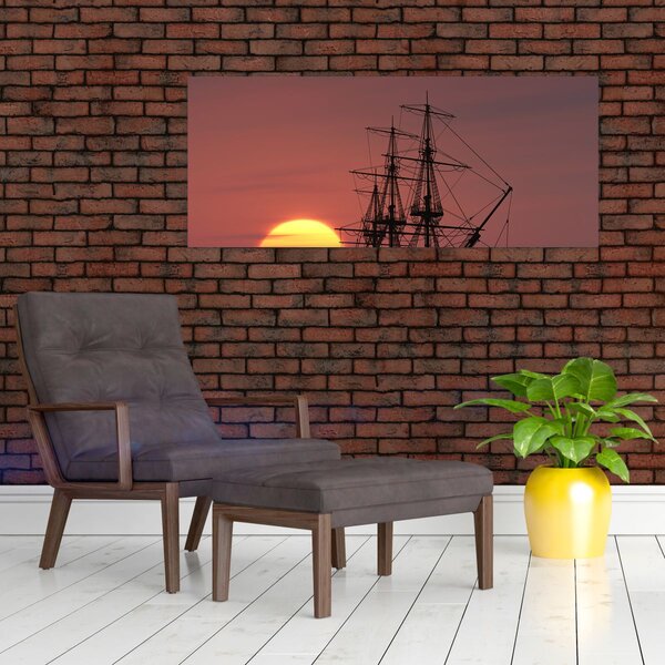 Obraz - Stredoveká loď (120x50 cm)