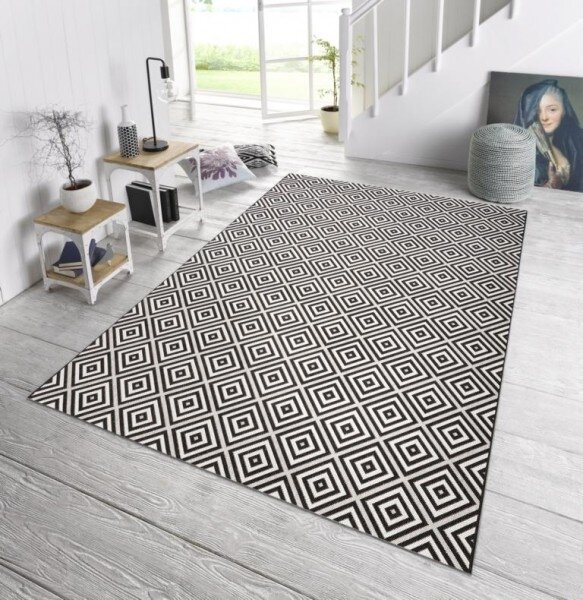 Hanse Home , Kusový koberec Meadow 102470 Black – na von aj na doma, 240x340, čiernobiela, chodba / predsieň