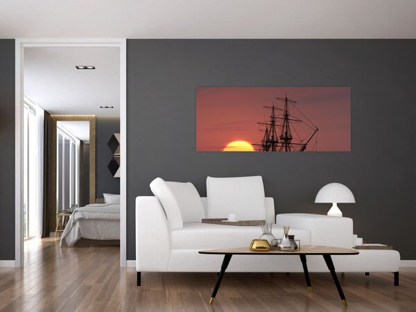 Obraz - Stredoveká loď (120x50 cm)
