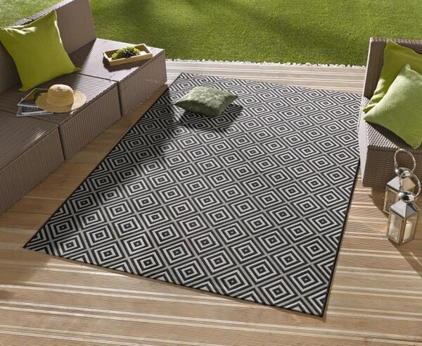 Hanse Home , Kusový koberec Meadow 102470 Black – na von aj na doma, 240x340, čiernobiela, chodba / predsieň