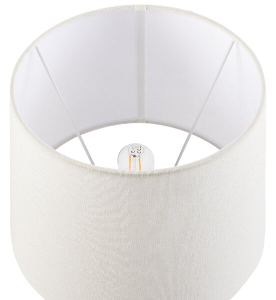 Stolná lampa biela modrá porcelánový podstavec ľanové tienidlo kvetinový vzor osvetlenie obývacia izba spálňa