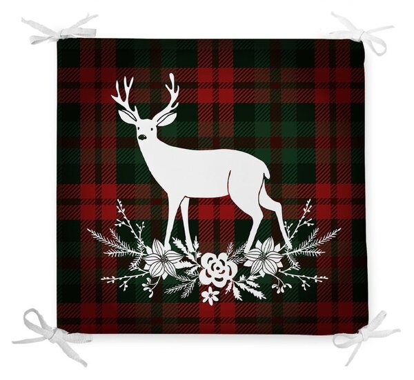 Vianočný sedák s prímesou bavlny Minimalist Cushion Covers Tartan Merry Christmas, 42 x 42 cm
