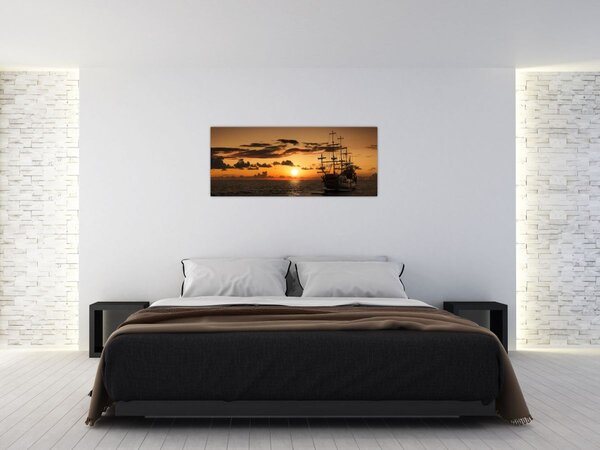 Obraz - Pirátska loď (120x50 cm)