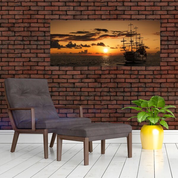 Obraz - Pirátska loď (120x50 cm)
