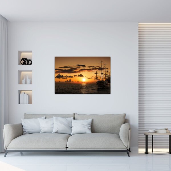 Obraz - Pirátska loď (90x60 cm)