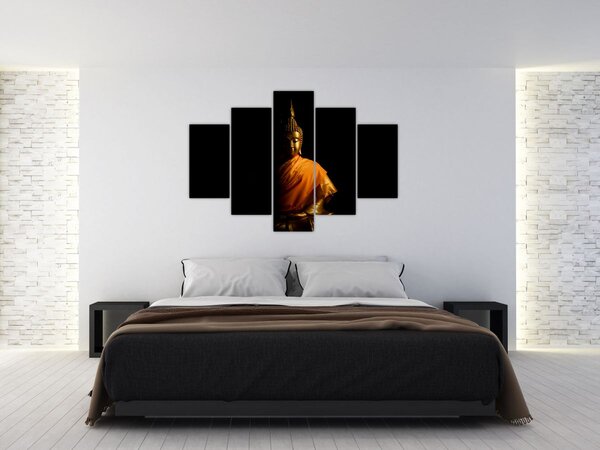 Obraz - Zlatá socha Budhu (150x105 cm)