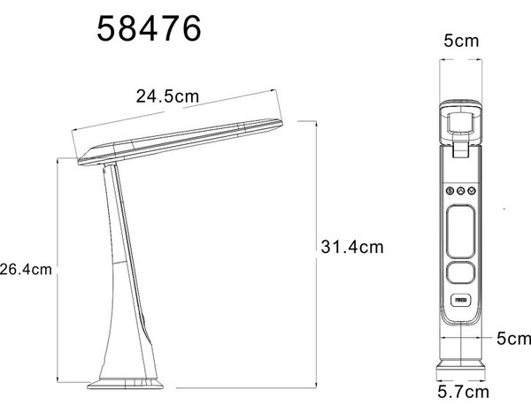 Globo 58476 LED stolná lampička AVERIE | 2W integrovaný LED zdroj | 140lm | 3000/4000/6000K | vypínač
