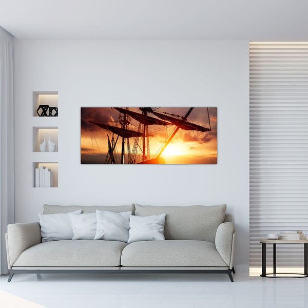 Obraz - Staroveká pirátska loď (120x50 cm)