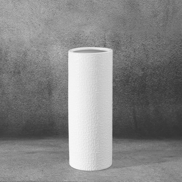 KERAMICKÁ VÁZA RISO (FI) 11X30 CM BIELA