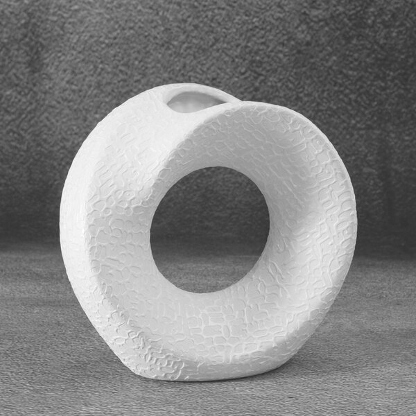 KERAMICKÁ VÁZA RISO 19X7X18 CM BIELA