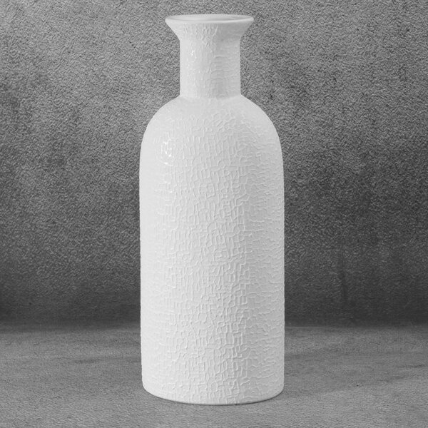 KERAMICKÁ VÁZA RISO 16X11X40 CM BIELA
