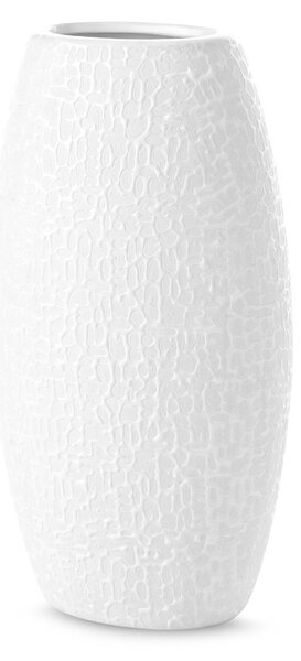 Váza dekoratívna RISO 13 X 9 X 25 cm, keramická hlina, biela