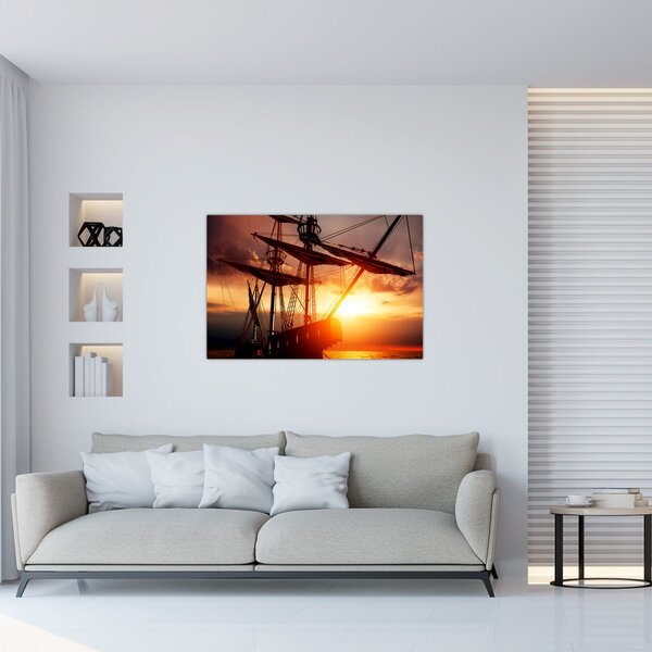 Obraz - Staroveká pirátska loď (90x60 cm)