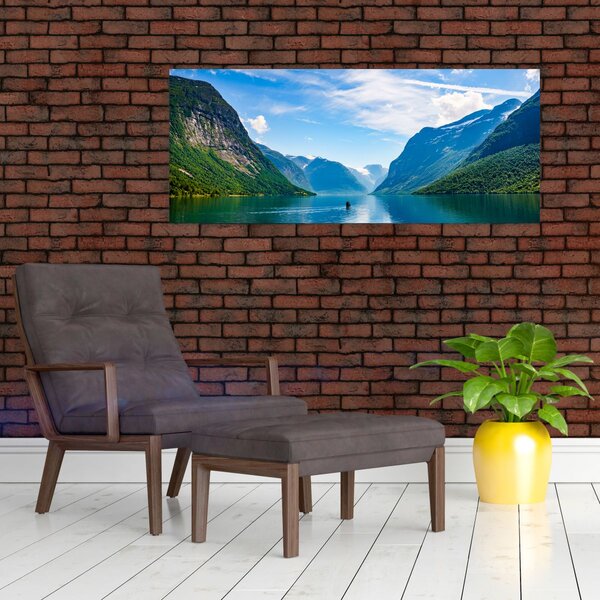 Obraz - Jazero Lovatnet (120x50 cm)